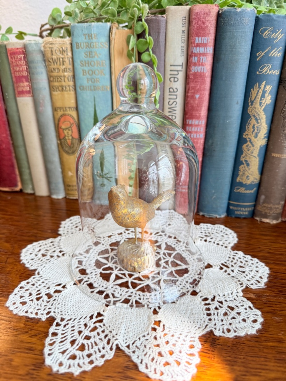 ❤️RESERVED❤️DO NOT BUY!Vintage French Crystal Cloche Bell Jar - Picture 8 of 10